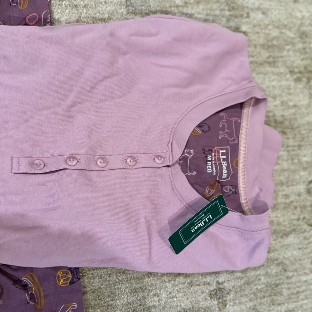 NWT L.L. Bean Lavender Pajama Set, size M - Picture 3 of 6